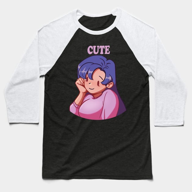 Cute girl design Baseball T-Shirt by Fazara